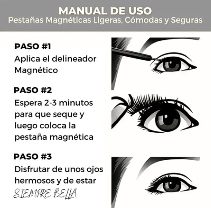Pestañas Magnéticas set de 3 pares+Envio gratis
