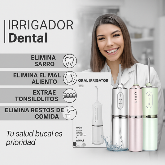 Irrigador bucal recargable usb-Elimina el mal aliento + Envió gratis